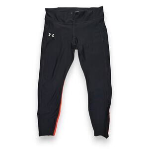 Under Armour Heat-Gear Compression Red Textured Panel Leggings Size XL